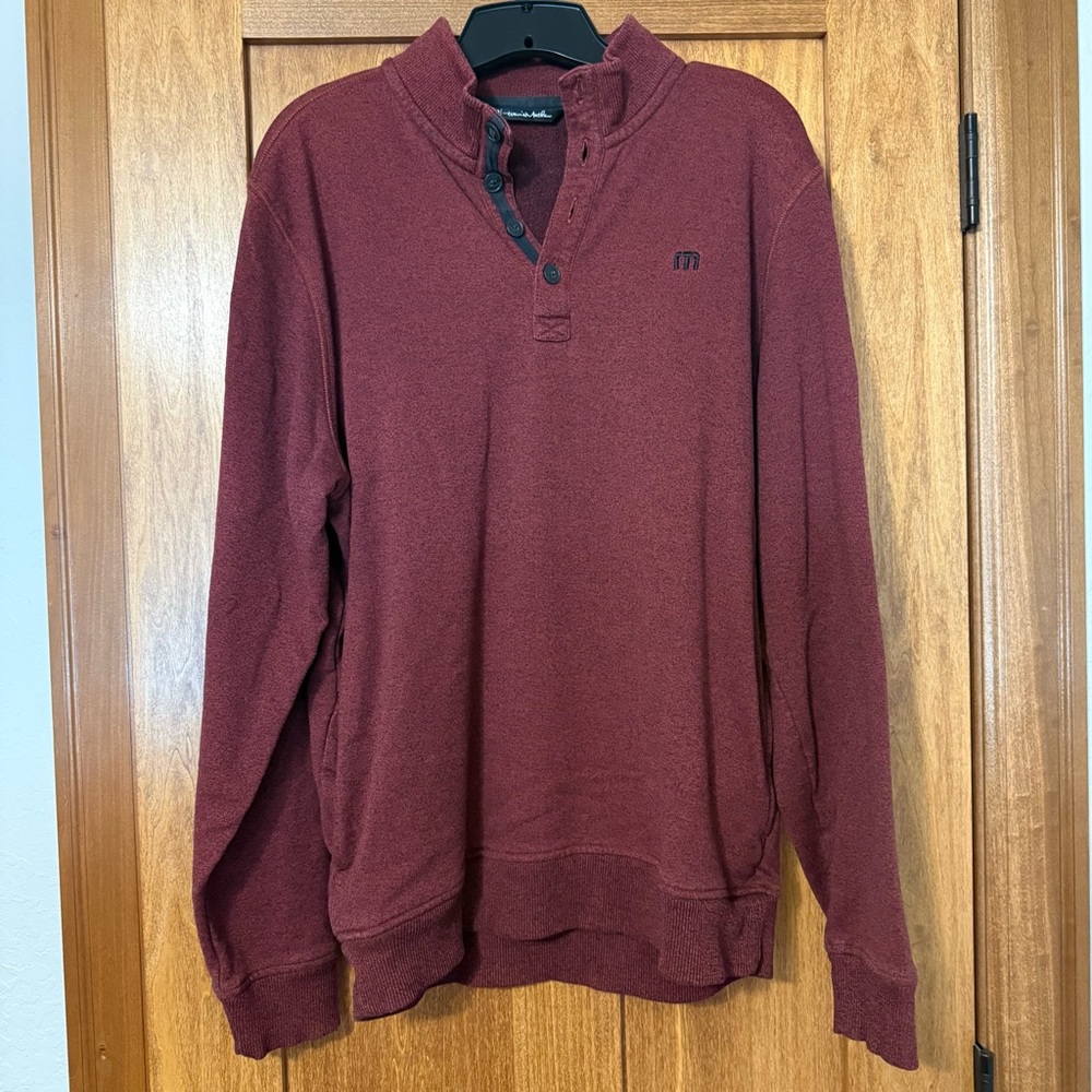 Travis Mathew Burgundy Pullover Sweatshirt